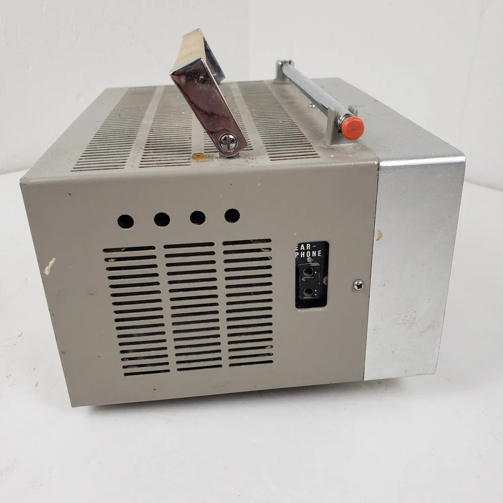 Vintage Sony 5-305UW Transistor Portable TV UHF VHF Silver Television Untested